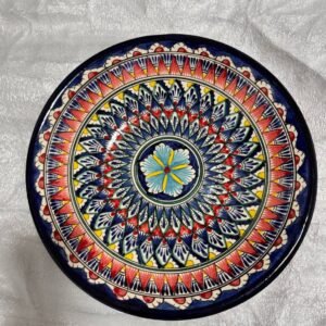 Hand-painted ceramic plate Mehrob 34 cm traditional Uzbek design