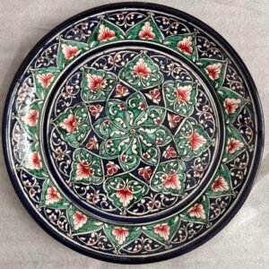 qora qalam hand painted ceramic plate 28 cm